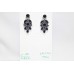 Women's earrings 925 Sterling silver blue onyx stones B 932
